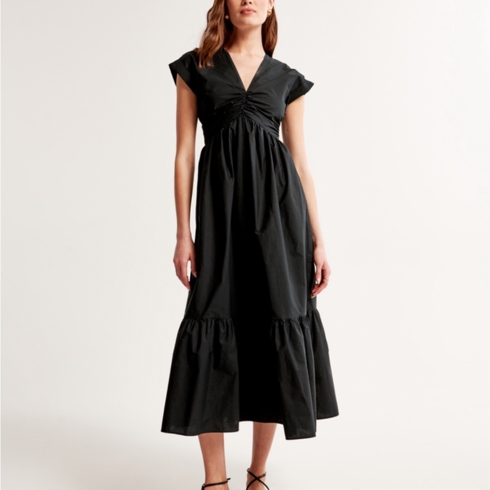 Abercrombie & Fitch Black Midi Dress
